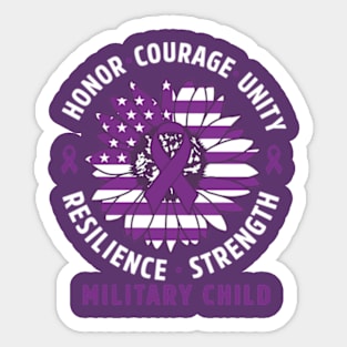 Purple Up for Military Kid Us Flag Cool Military Child Month Sticker